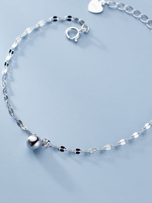 Rosh 925 Sterling Silver Bead Geometric Minimalist Link Bracelet 1