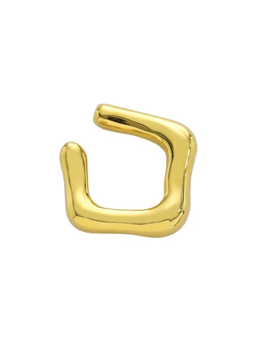 18K gold (Single-Only One) 925 Sterling Silver Geometric Minimalist Letter D Shape Single Earring (Single-Only One)