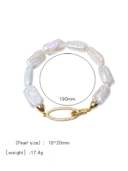 Square Baroque Bracelet Brass Freshwater Pearl Geometric Minimalist Woven Bracelet