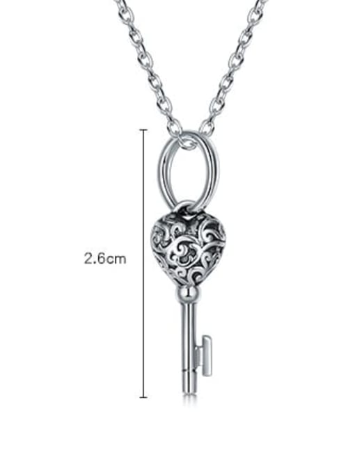 MODN 925 Sterling Silver Key Vintage Pendant Necklace 1