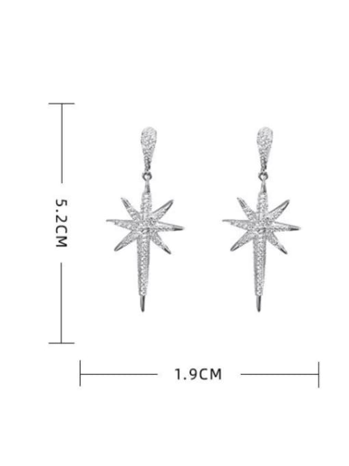 Luxu Brass Cubic Zirconia Cross Luxury Drop Earring 2