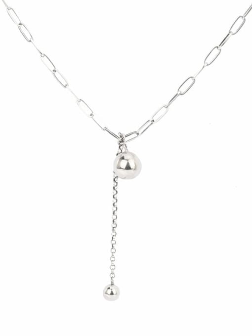 XBOX 925 Sterling Silver Bead Tassel Vintage Lariat Necklace