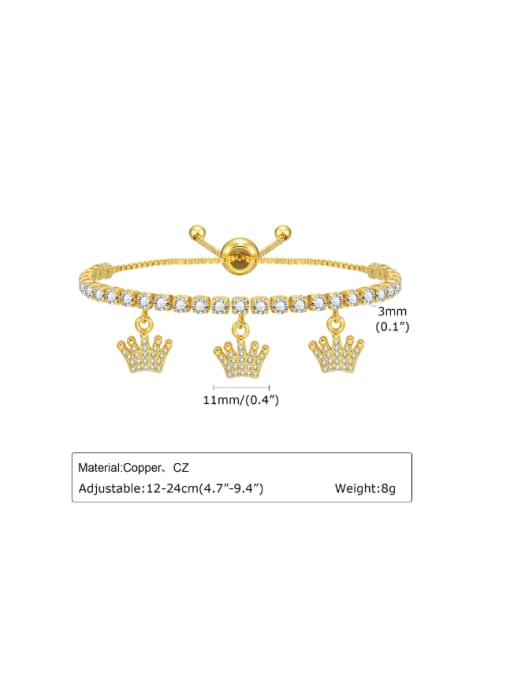 G 7 Brass Cubic Zirconia Palm Hip Hop Adjustable Bracelet