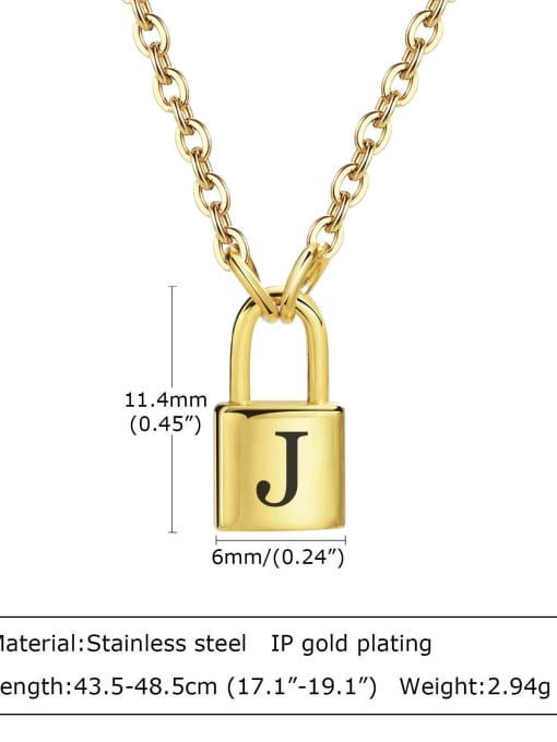 J letter 43.5 +5CM Stainless steel Letter Hip Hop Necklace