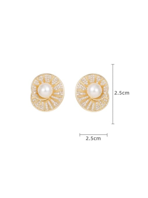 ROSS Brass Cubic Zirconia Geometric Luxury Cluster Earring 4