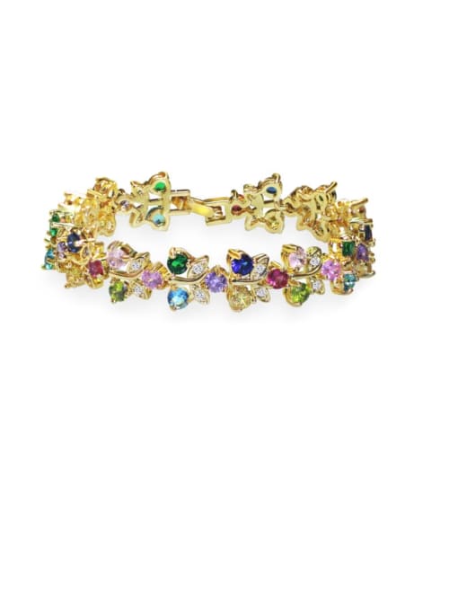 DUDU Brass Cubic Zirconia Leaf Luxury Bracelet