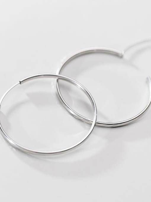 Rosh 925 Sterling Silver Round Minimalist Hoop Earring 1