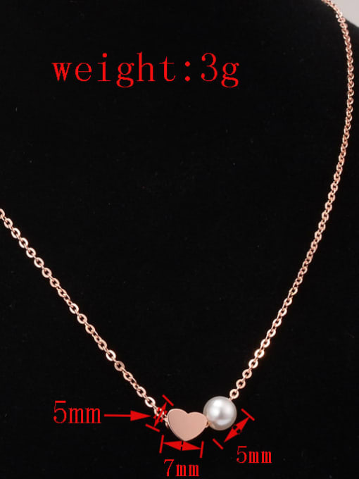 A TEEM Titanium Imitation Pearl Round Minimalist Necklace 3