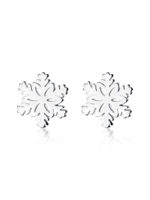 Rosh 925 Sterling Silver snowflake Minimalist Stud Earring 0