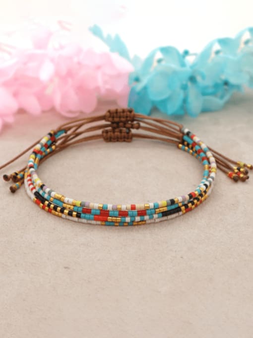 Roxi Multi Color Glass beads Bohemia Handmade Weave Bracelet 0