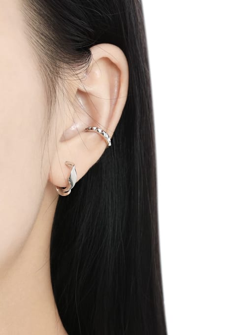 DAKA 925 Sterling Silver Geometric Minimalist Stud Earring? Single-Only One ? 3