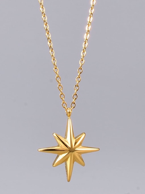 A TEEM Titanium Steel Star Minimalist Long Strand Necklace 0