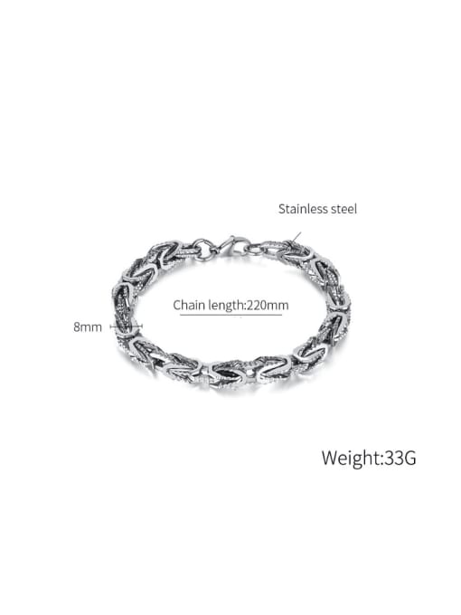 GS1467 Bracelet Steel Color Titanium Steel Geometric Chain Vintage Bracelet