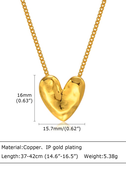 CONG Brass Heart Minimalist Necklace 2
