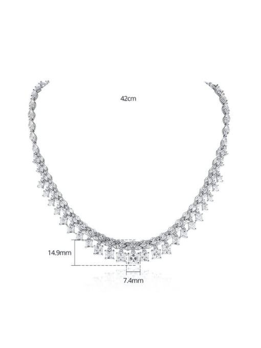 TRSN 002() Brass Cubic Zirconia Geometric Luxury Necklace
