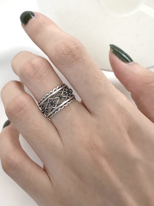 Boomer Cat 925 Sterling Silver Retro Lace free size Ring 1