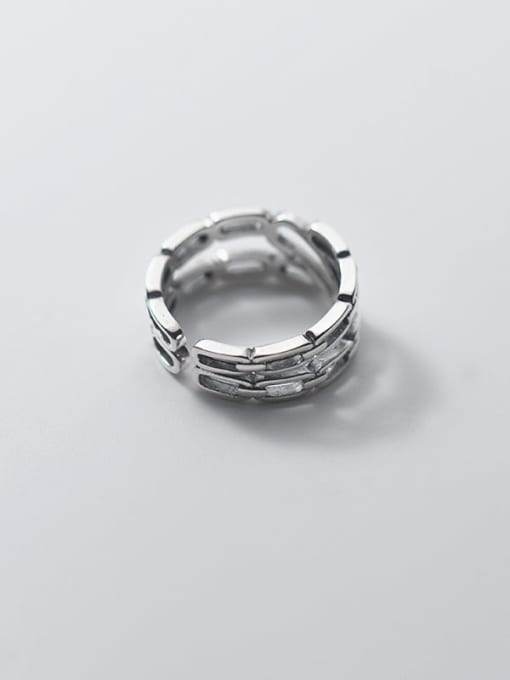 Rosh 925 Sterling Silver Geometric Vintage Band Ring 2