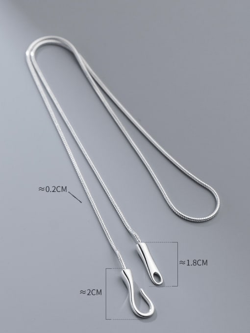 Rosh 925 Sterling Silver  Minimalist Snake Bone Chain Necklace 3