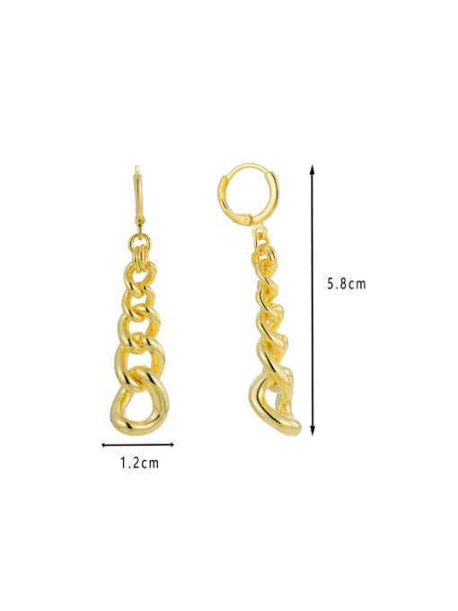 CHARME Brass Geometric Chain Minimalist Drop Earring 2