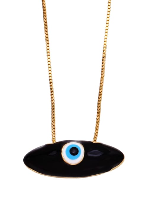 CC Brass Enamel Evil Eye Minimalist Necklace 1