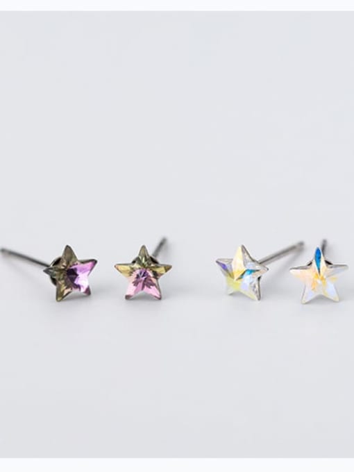 Rosh 925 Sterling Silver Rhinestone Star Minimalist Stud Earring 0