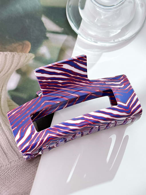 Red and blue stripes 10cm PVC Trend Geometric Alloy Multi Color Jaw Hair Claw