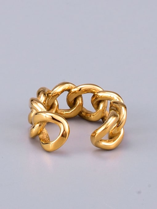 A TEEM Titanium geometry  chain Vintage Band Ring 0