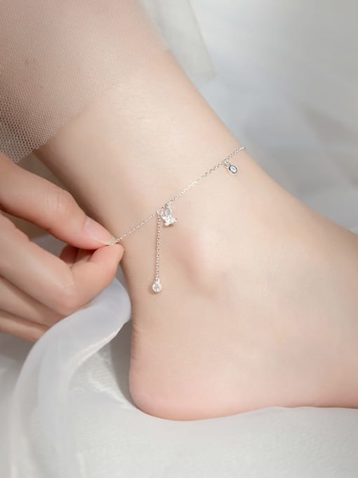 Rosh 925 Sterling Silver  Minimalist Shell   Butterfly Anklet 3
