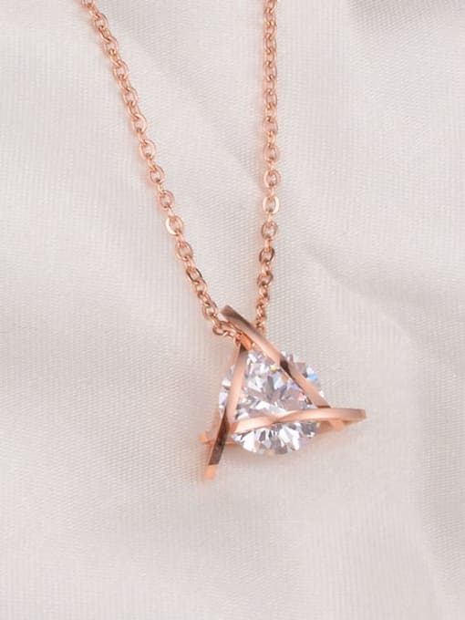 A TEEM Titanium Triangle Diamond   Necklace 0
