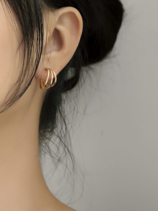 CHARME Brass Geometric Minimalist Stud Earring 2