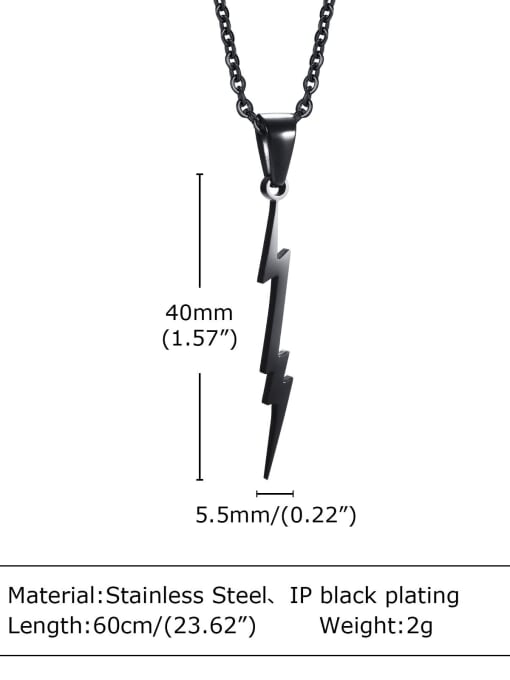 Black pendant with chain 60CM Stainless steel Irregular Hip Hop Necklace