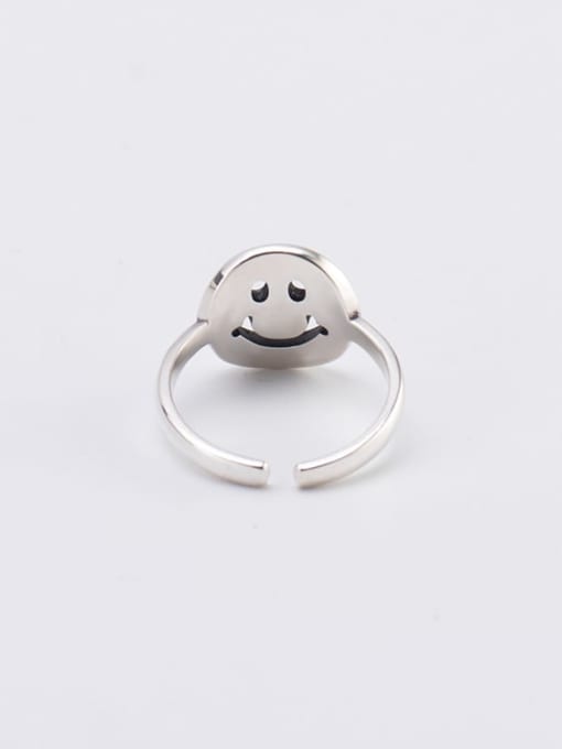 XBOX 925 Sterling Silver Geometric Vintage Smiley Band Ring 2