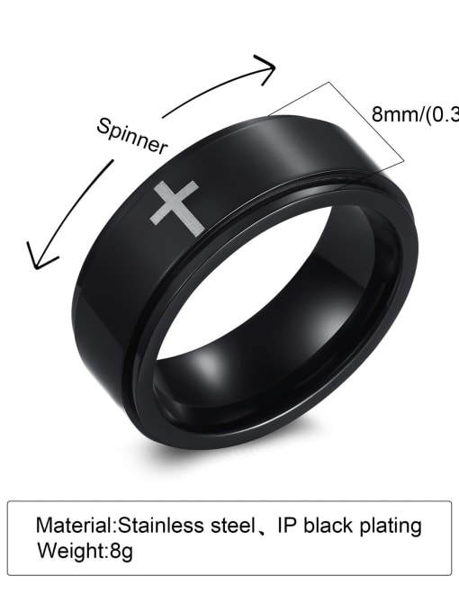 8mm   7- 12# Stainless steel Geometric Cross Minimalist Band Ring