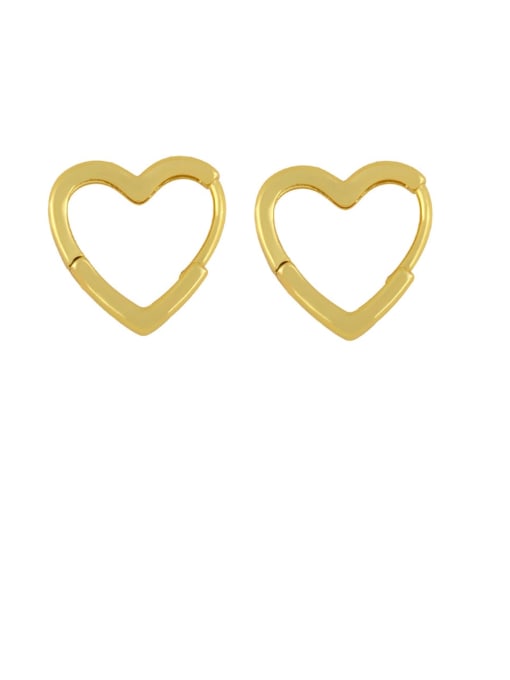 heart-shaped Brass Hollow Geometric Minimalist Stud Earring