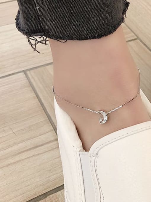 XBOX 925 Sterling Silver Moon Minimalist  Anklet 2