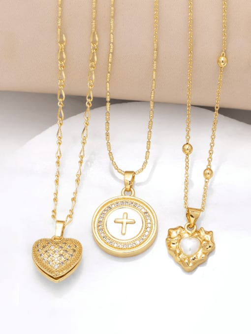 CC Brass Cubic Zirconia Heart Minimalist Necklace