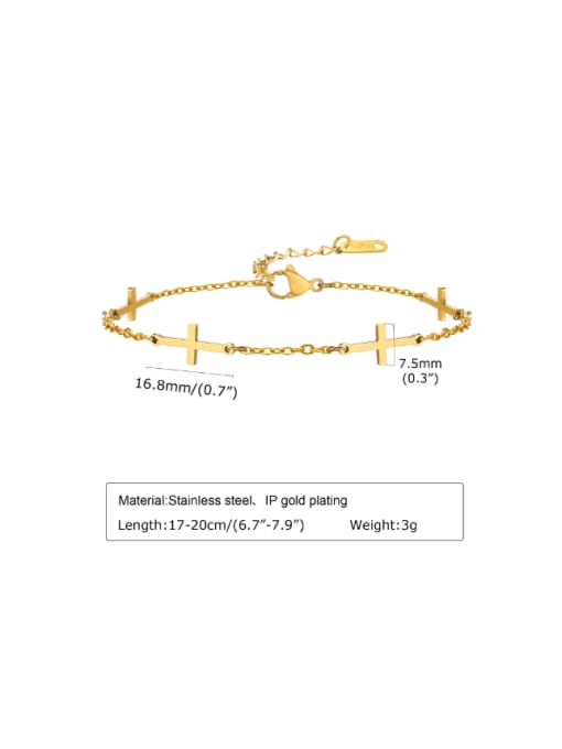 CONG Titanium Steel Cross Luxury Link Bracelet 2