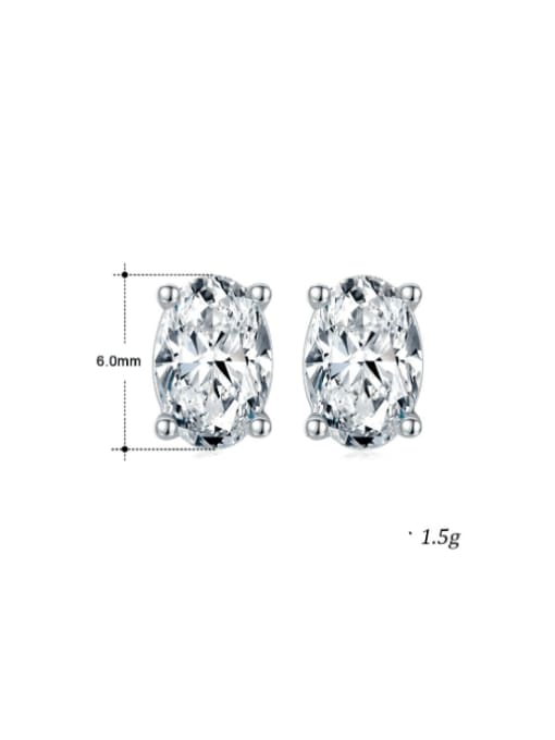 RINNTIN 925 Sterling Silver Cubic Zirconia Geometric Minimalist Stud Earring 3