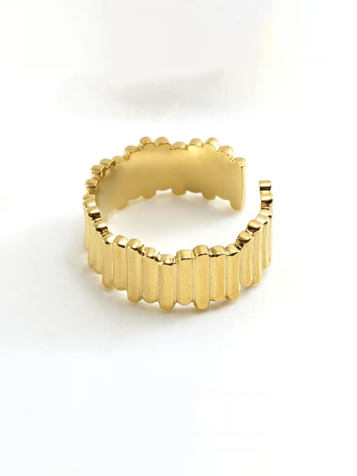 18K Gold Titanium Steel Irregular Minimalist Band Ring