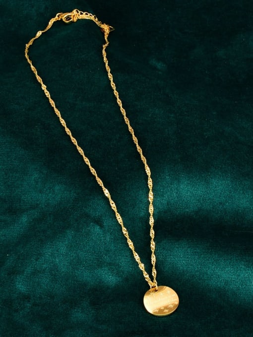 A TEEM Titanium Letter Minimalist round pendant Necklace 3