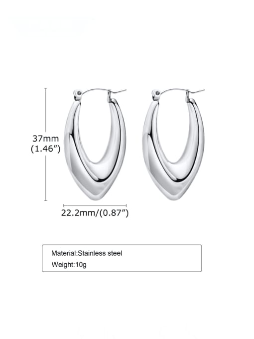 CONG Stainless steel Geometric Minimalist Huggie Earring 3