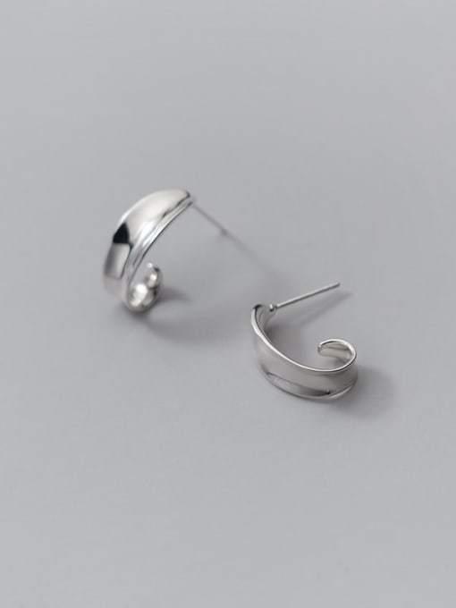 Rosh 925 Sterling Silver Irregular Minimalist Stud Earring 3