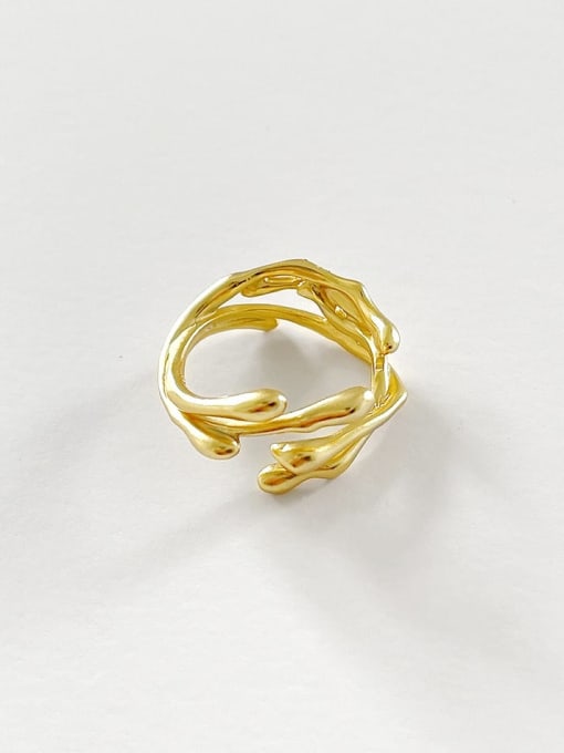 18k Gold 925 Sterling Silver Flower Vintage Stackable Ring