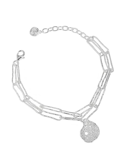 DAKA 925 Sterling Silver Geometric Minimalist Link Bracelet 4