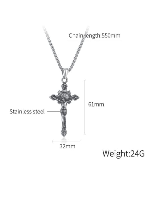 Open Sky Titanium Steel Cross Hip Hop Regligious Necklace 3