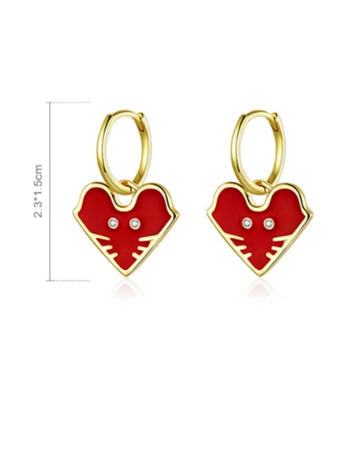 Jare 925 Sterling Silver With  Gold Plated Minimalist Heart Clip On Earrings 3