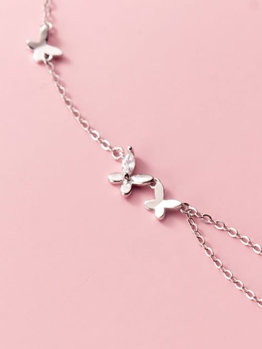 Rosh 925 Sterling Silver  Minimalist  Shell  Butterfly Anklet 2