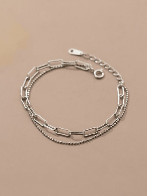 Rosh 925 Sterling Silver Geometric Minimalist Strand Bracelet 1