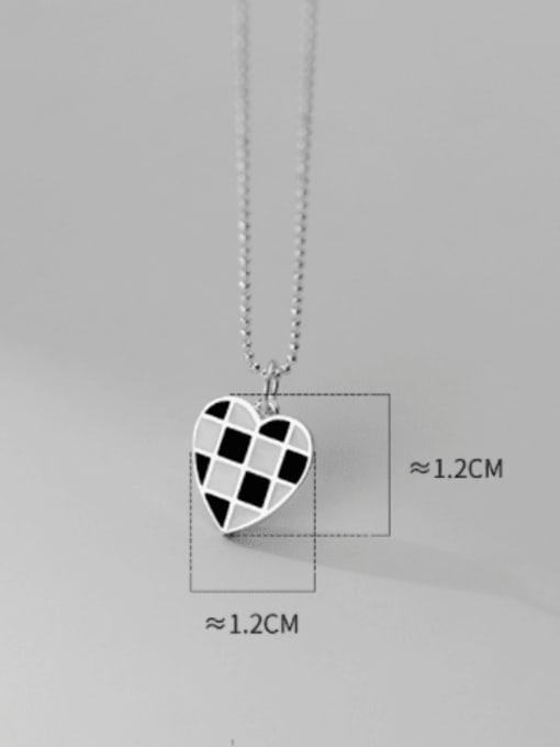 Rosh 925 Sterling Silver Minimalist  Enamel Heart Pendant Necklace 3