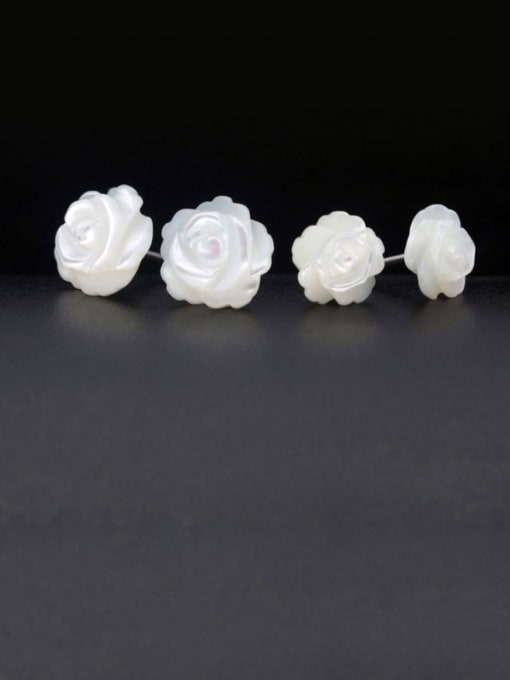 Rosh 925 Sterling Silver Acrylic Flower Minimalist Stud Earring 3